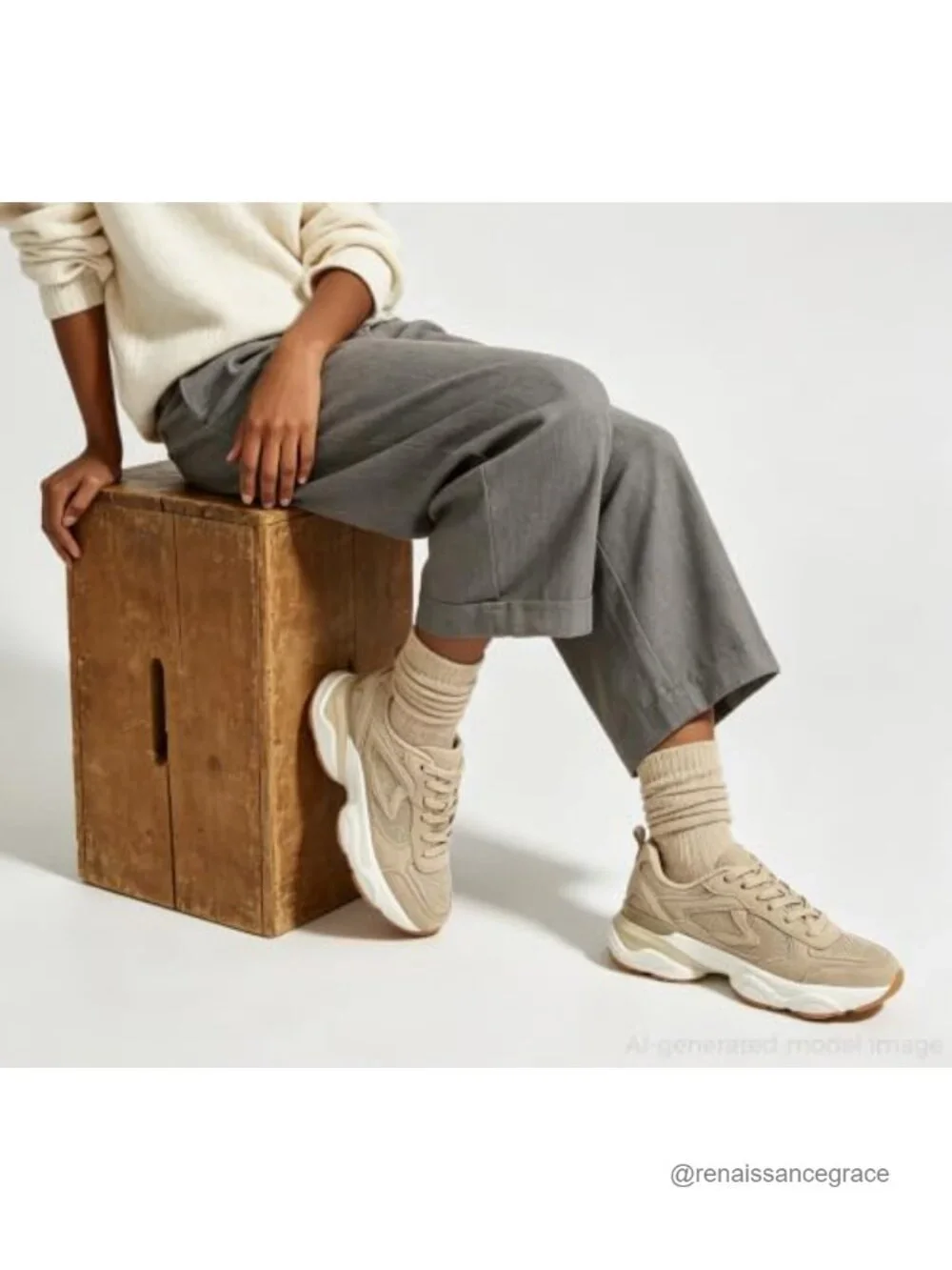 Chunky Platform Walking Sneakers Faux Leather Mesh Slip Resistant